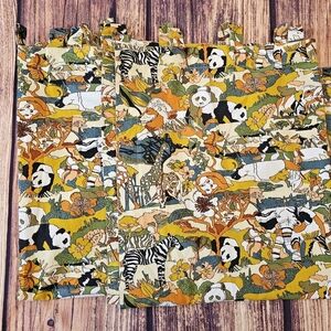 5th Ave Designs Vintage Safari Animal Print Curtain Set 2 Panels 48x43 EarthTone